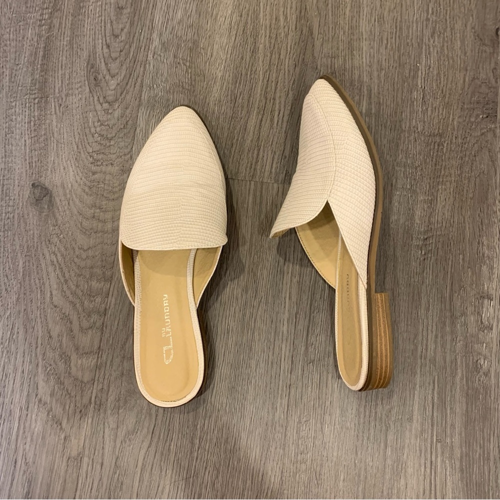 CL by Laundry - Cream Faux Leather Mules